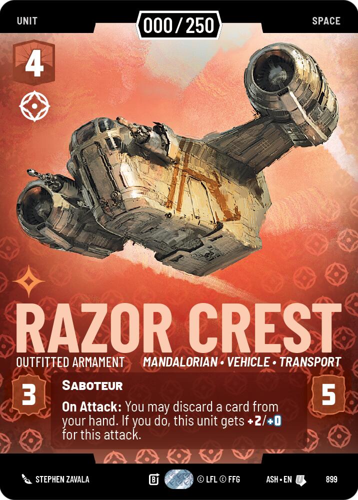 Razor Crest - Outfitted Armament (899) (Serialized) (899) [Ashes of the Empire] | Cards and Coasters CA