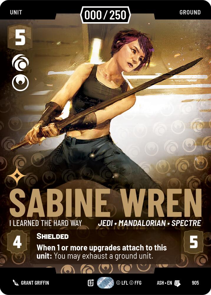 Sabine Wren - I Learned the Hard Way (905) (Serialized) (905) [Ashes of the Empire] | Cards and Coasters CA