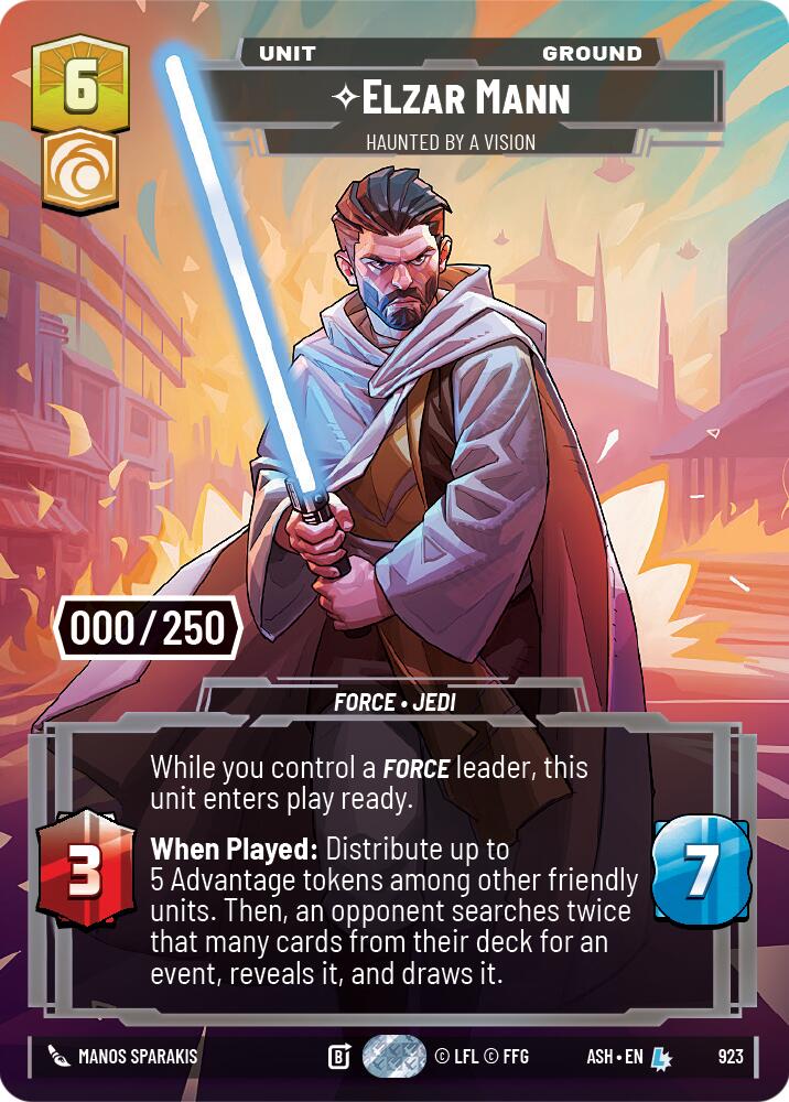 Elzar Mann - Haunted by a Vision (923) (Serialized) (923) [Ashes of the Empire] | Cards and Coasters CA