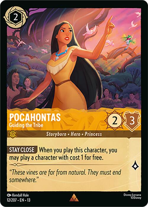 Pocahontas - Guiding the Tribe (12/207) [Attack of the Vine!] | Cards and Coasters CA