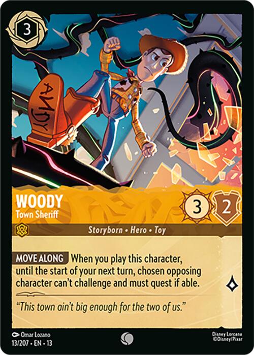 Woody - Town Sheriff (13/207) [Attack of the Vine!] | Cards and Coasters CA