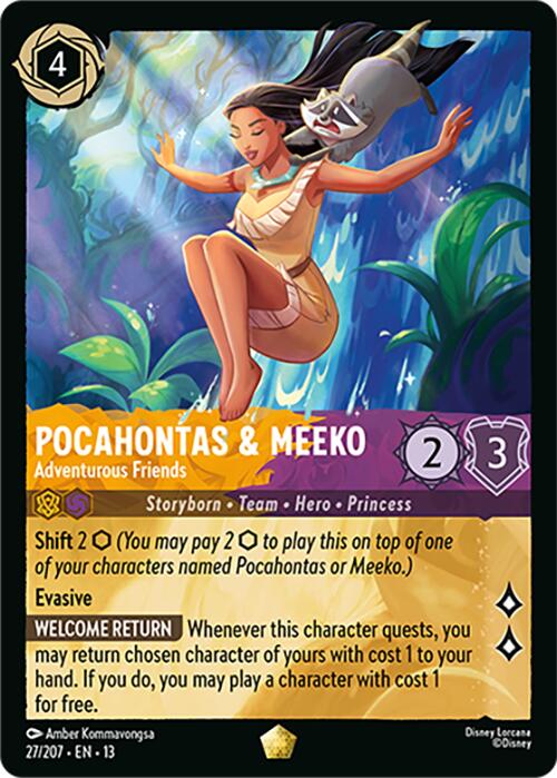 Pocahontas & Meeko - Adventurous Friends (27/207) [Attack of the Vine!] | Cards and Coasters CA