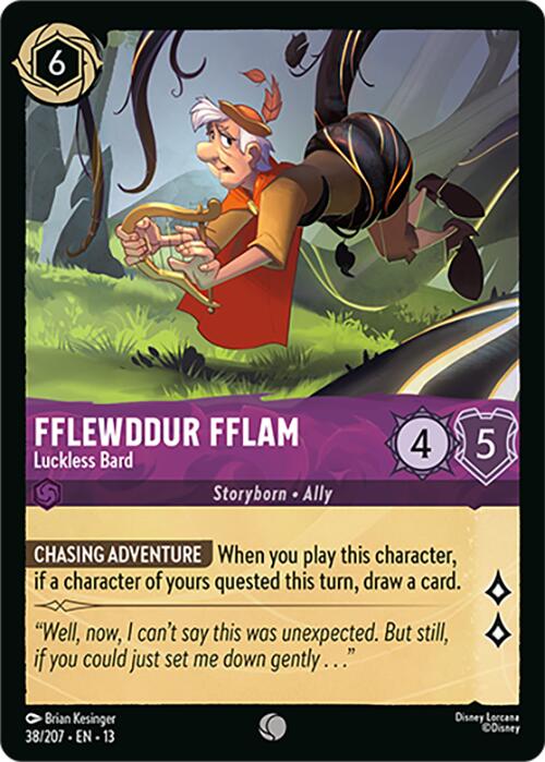Fflewddur Fflam - Luckless Bard (38/207) [Attack of the Vine!] | Cards and Coasters CA