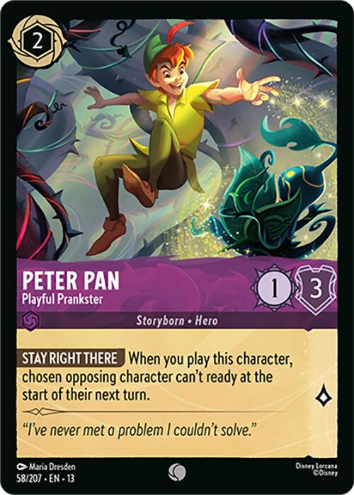 Peter Pan - Playful Prankster (58/207) [Attack of the Vine!] | Cards and Coasters CA