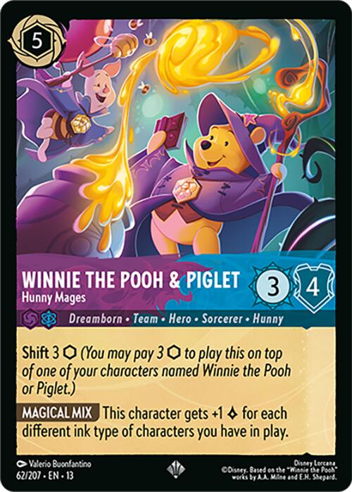 Winnie the Pooh & Piglet - Hunny Mages (62/207) [Attack of the Vine!] | Cards and Coasters CA