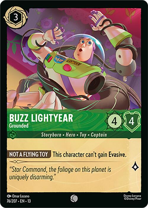 Buzz Lightyear - Grounded (76/207) [Attack of the Vine!] | Cards and Coasters CA