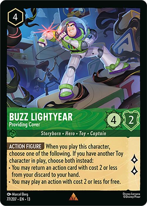 Buzz Lightyear - Providing Cover (77/207) [Attack of the Vine!] | Cards and Coasters CA
