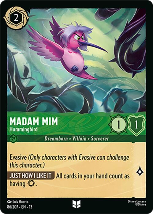 Madam Mim - Hummingbird (86/207) [Attack of the Vine!] | Cards and Coasters CA