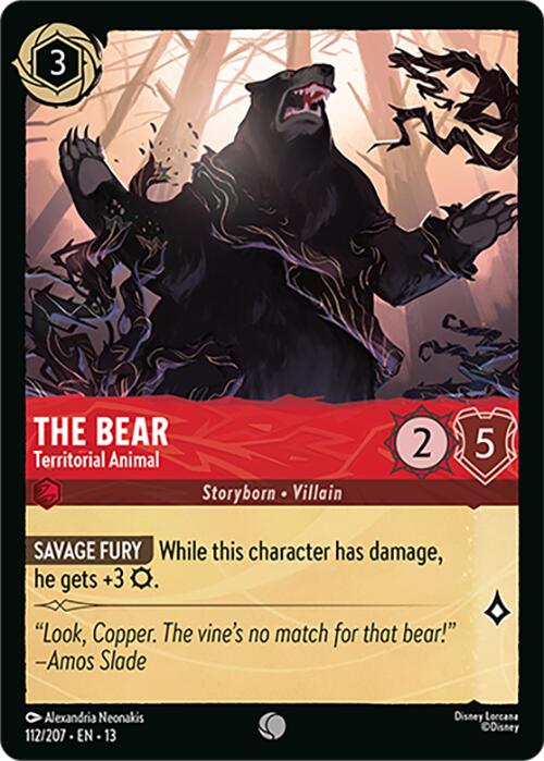 The Bear - Territorial Animal (112/207) [Attack of the Vine!] | Cards and Coasters CA