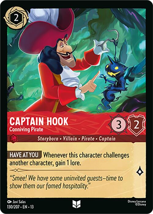 Captain Hook - Conniving Pirate (130/207) [Attack of the Vine!] | Cards and Coasters CA