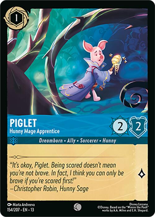 Piglet - Hunny Mage Apprentice (154/207) [Attack of the Vine!] | Cards and Coasters CA