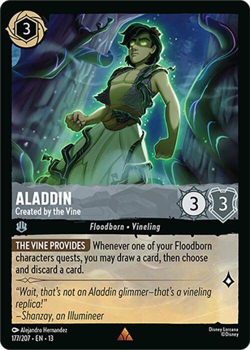 Aladdin - Created by the Vine (177/207) [Attack of the Vine!] | Cards and Coasters CA