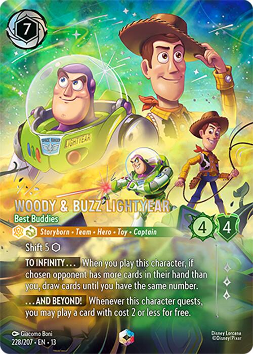 Woody & Buzz Lightyear - Best Buddies (Enchanted) (228/204) [Attack of the Vine!] | Cards and Coasters CA