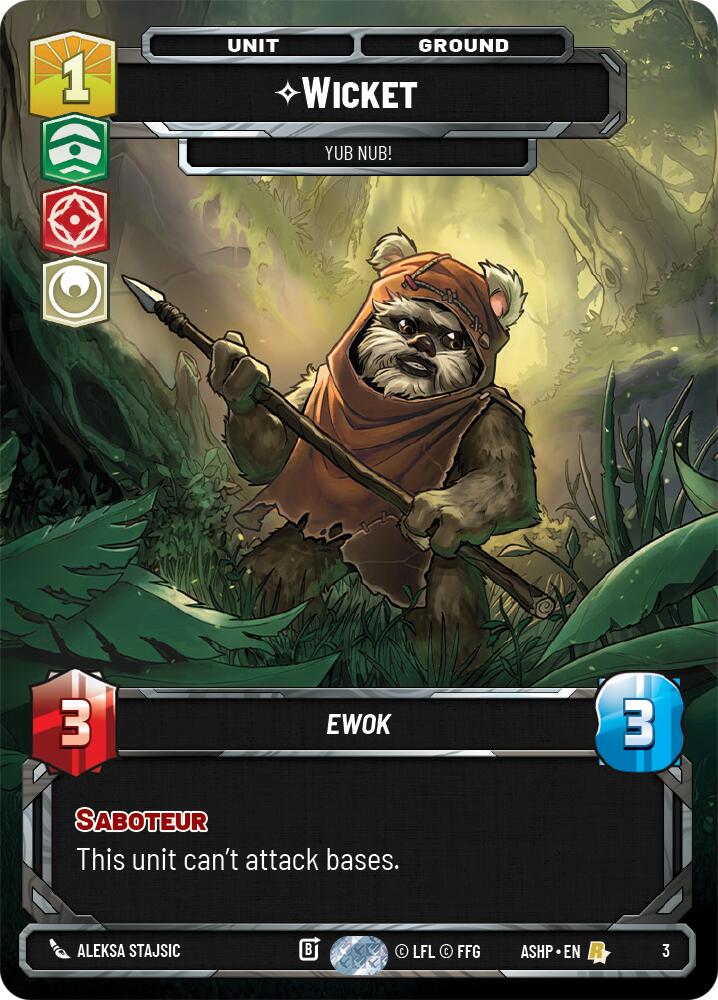 Wicket - Yub Nub! (3) (3) [Ashes of the Empire Weekly Play Promos] | Cards and Coasters CA