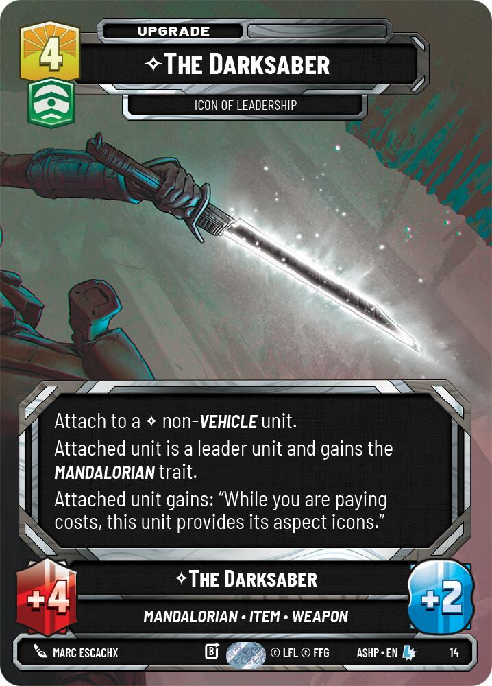 The Darksaber - Icon of Leadership (14) (14) [Ashes of the Empire Weekly Play Promos] | Cards and Coasters CA