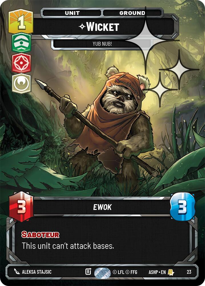 Wicket - Yub Nub! (23) (Foil) (23) [Ashes of the Empire Weekly Play Promos] | Cards and Coasters CA