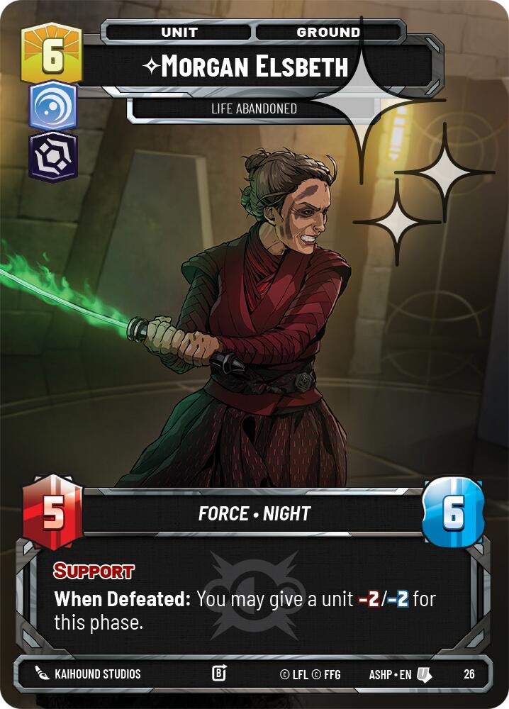 Morgan Elsbeth -Life Abandoned (26) (Foil) (26) [Ashes of the Empire Weekly Play Promos] | Cards and Coasters CA
