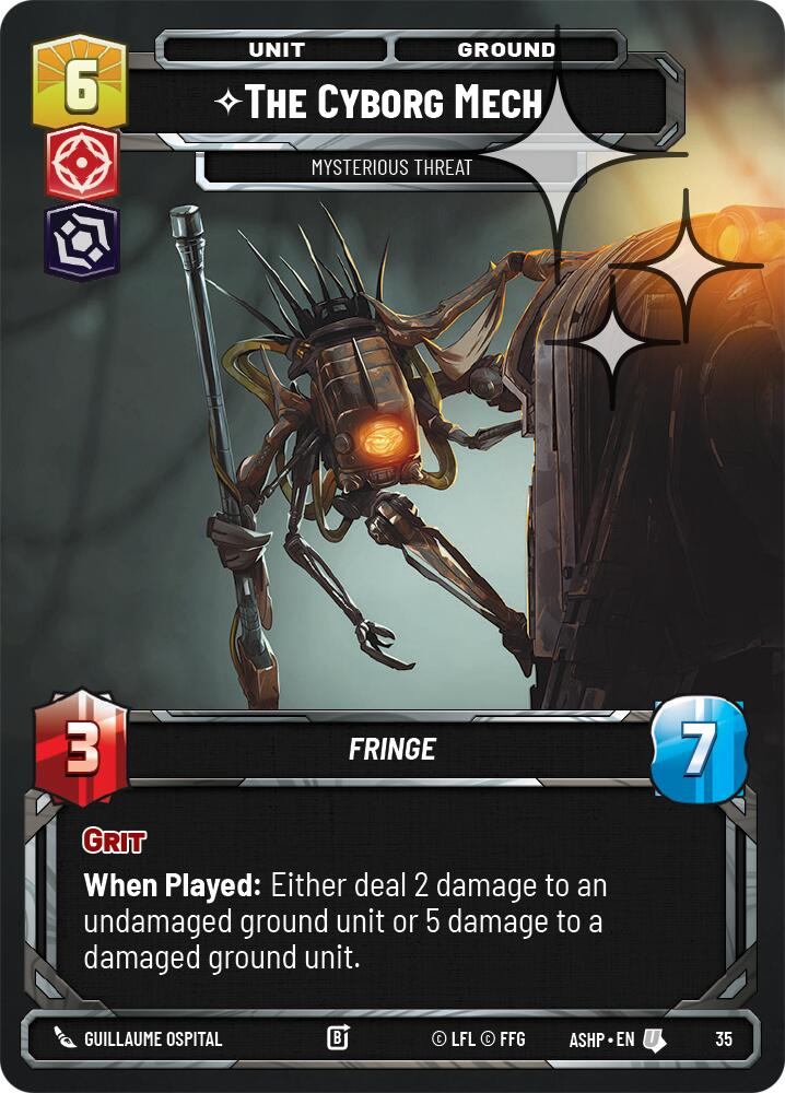The Cyborg Mech - Mysterious Threat (35) (Foil) (35) [Ashes of the Empire Weekly Play Promos] | Cards and Coasters CA