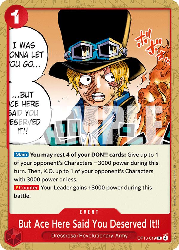 But Ace Here Said You Deserved It!! [One Piece Film: Red] | Cards and Coasters CA