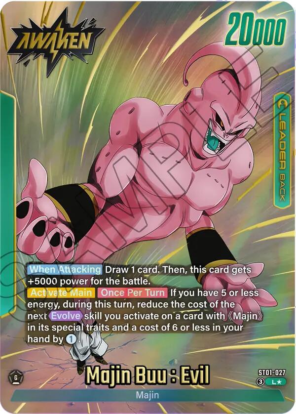 Majin Buu/Majin Buu : Pure Evil // Majin Buu : Evil (Alternate Art) [Story Booster 01] | Cards and Coasters CA