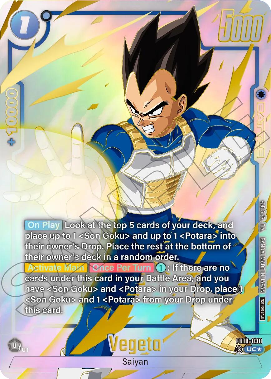 Vegeta (FB10-038) (Limited Pack 26-27 WAVE2) [Fusion World Tournament Cards] | Cards and Coasters CA