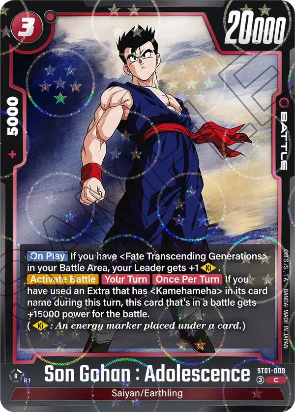 Son Gohan : Adolescence (ST01-009) (Dragon Ball Pattern) [Story Booster 01] | Cards and Coasters CA
