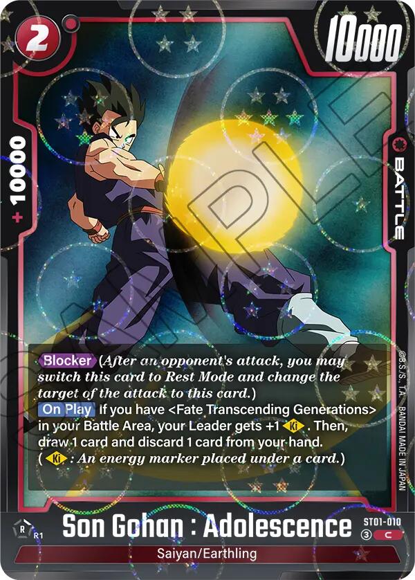 Son Gohan : Adolescence (ST01-010) (Dragon Ball Pattern) [Story Booster 01] | Cards and Coasters CA