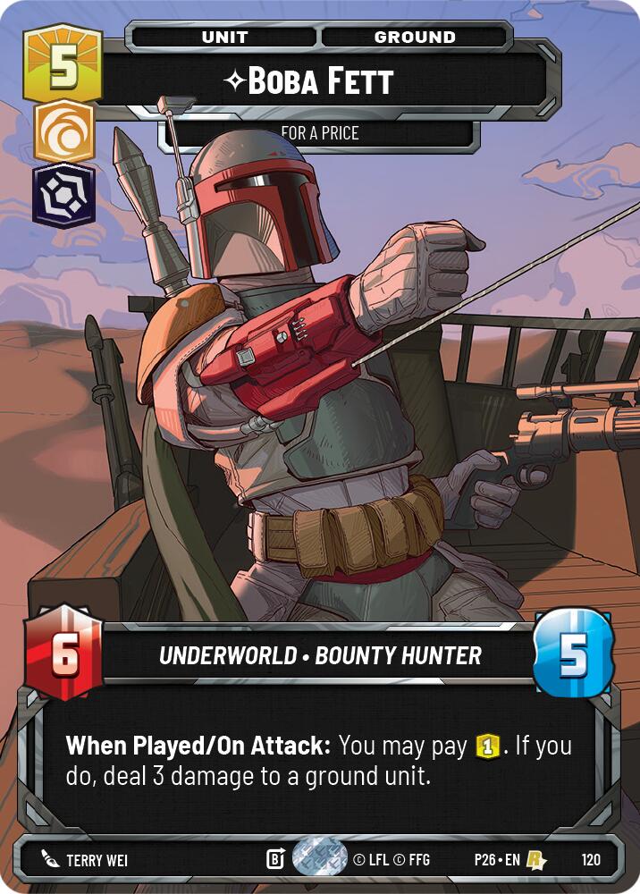 Boba Fett - For a Price (120) (Participation) (120) [Galactic Championship 2026] | Cards and Coasters CA