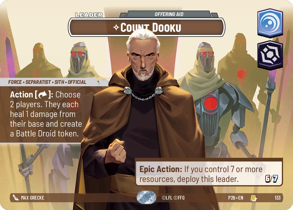 Count Dooku - Offering Aid (133) (133) [Galactic Championship 2026] | Cards and Coasters CA