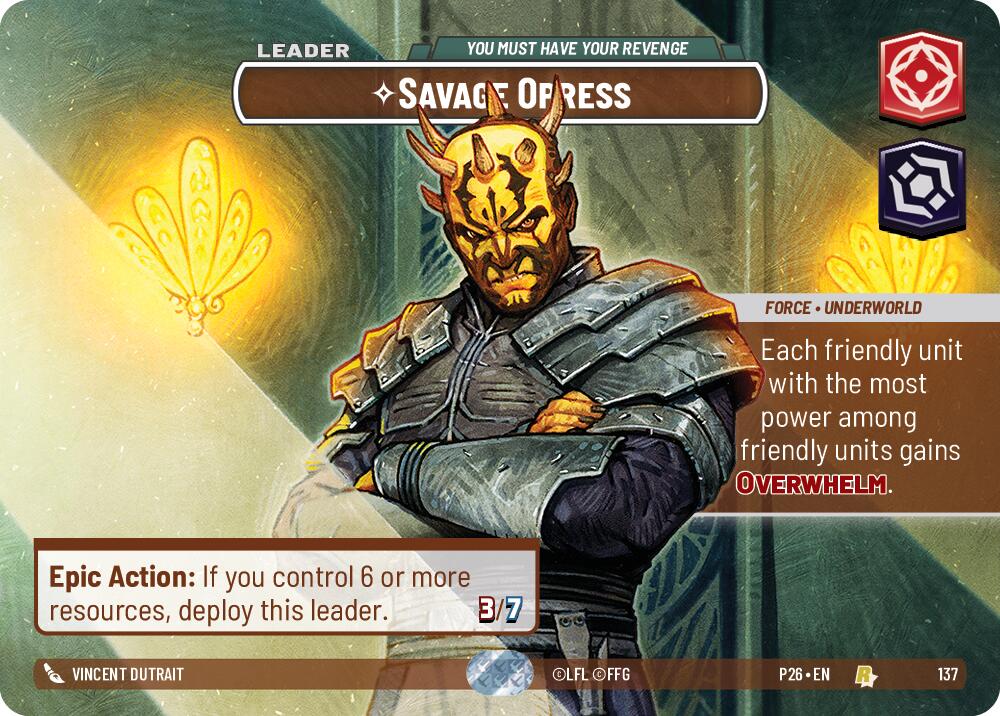 Savage Opress - You Must Have Your Revenge (137) (Prize Wall) (137) [Galactic Championship 2026] | Cards and Coasters CA