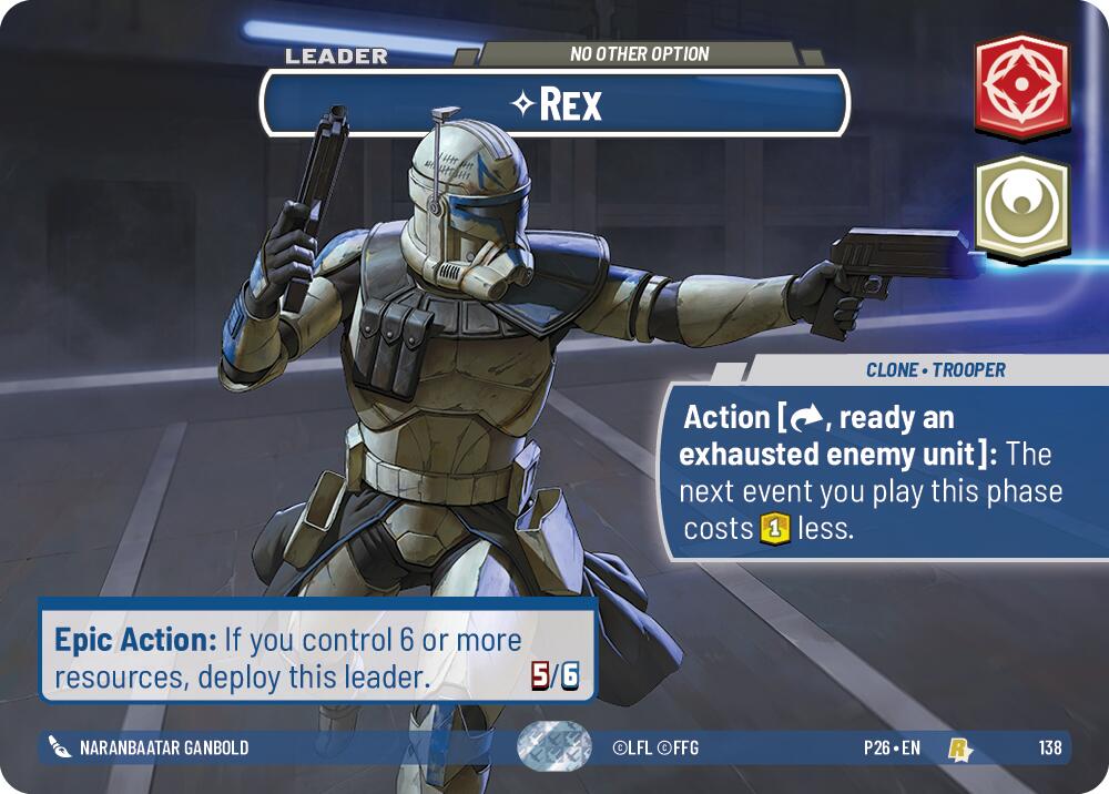 Rex - No Other Option (138) (Prize Wall) (138) [Galactic Championship 2026] | Cards and Coasters CA