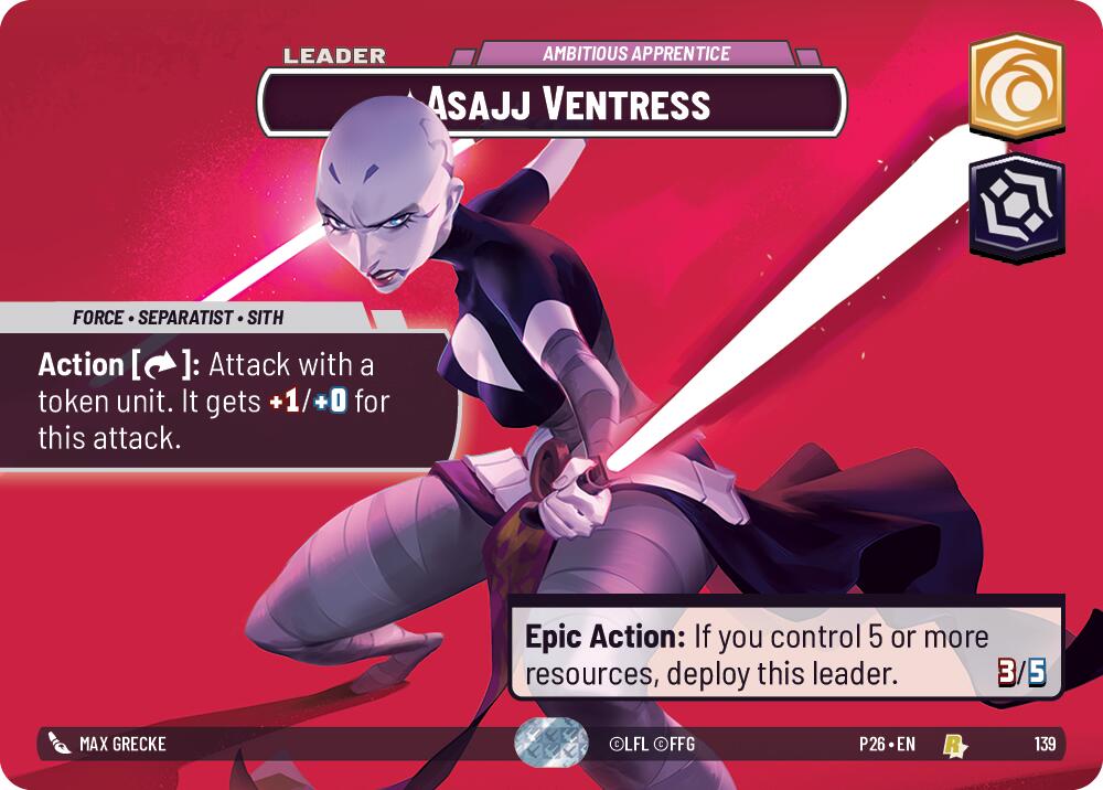 Asajj Ventress - Ambitious Apprentice (139) (Prize Wall) (139) [Galactic Championship 2026] | Cards and Coasters CA