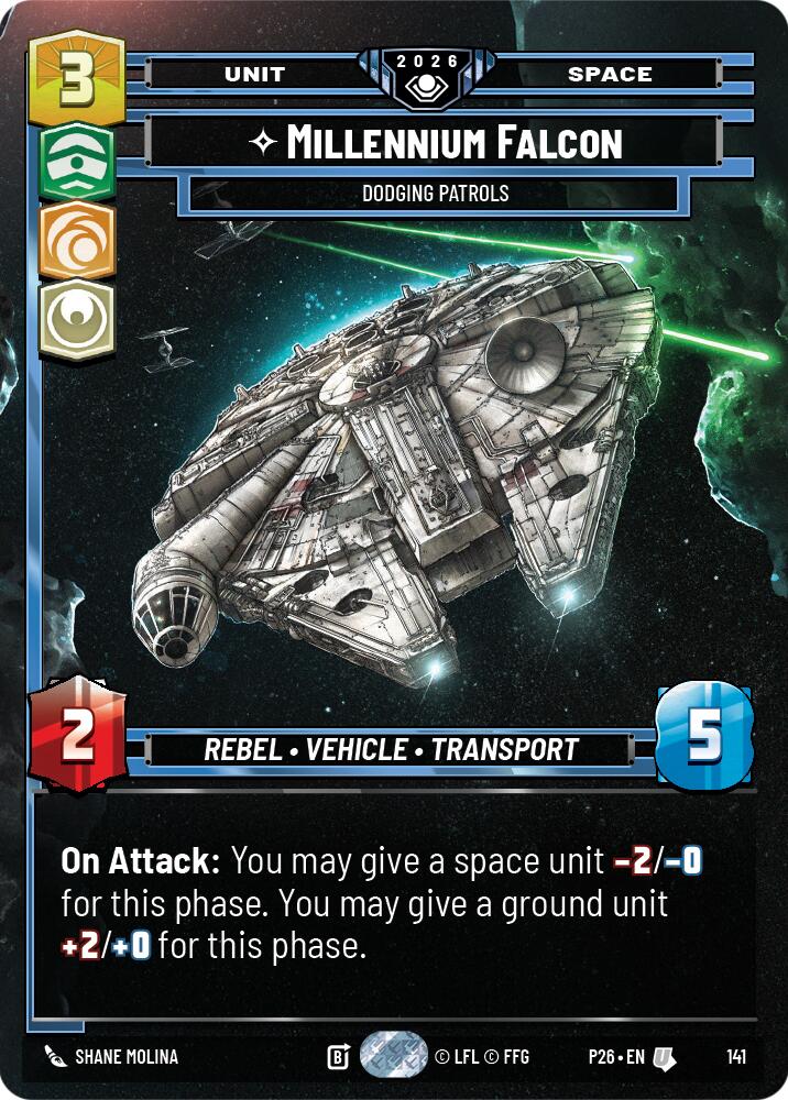 Millennium Falcon - Dodging Patrols (141) (Prize Wall) (141) [Galactic Championship 2026] | Cards and Coasters CA