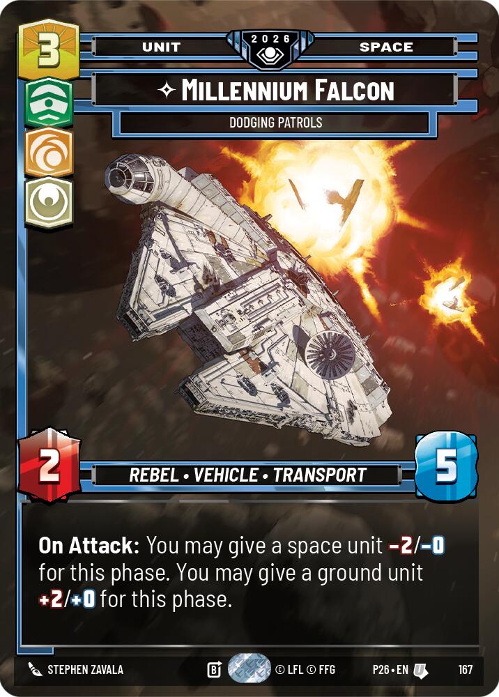 Millennium Falcon - Dodging Patrols (167) (167) [Galactic Championship 2026] | Cards and Coasters CA