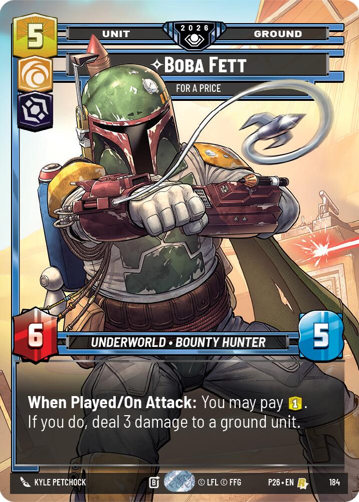 Boba Fett - For a Price (184) (184) [Galactic Championship 2026] | Cards and Coasters CA