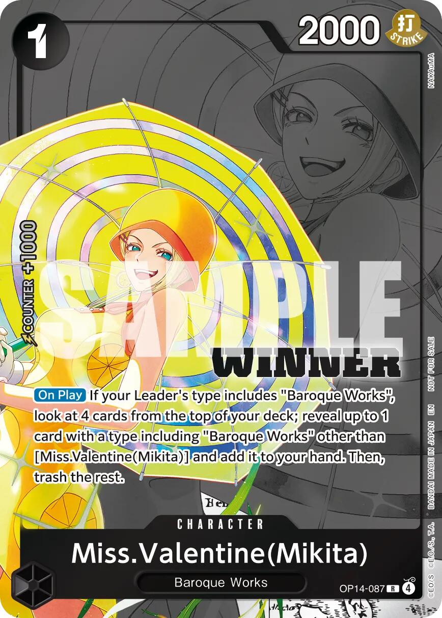 Miss.Valentine(Mikita) (Winner Pack 2026 Vol. 3) [One Piece Promotion Cards] | Cards and Coasters CA