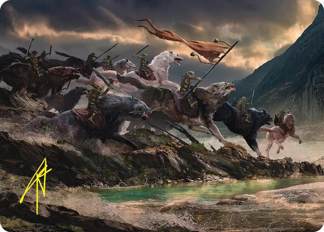 Tide of Fury and Disorder Art Card (Gold-Stamped Signature) [The Hobbit Art Series] | Cards and Coasters CA