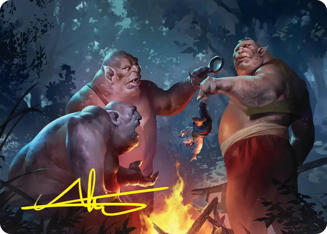 Tom, Bert, and William Art Card (Gold-Stamped Signature) [The Hobbit Art Series] | Cards and Coasters CA