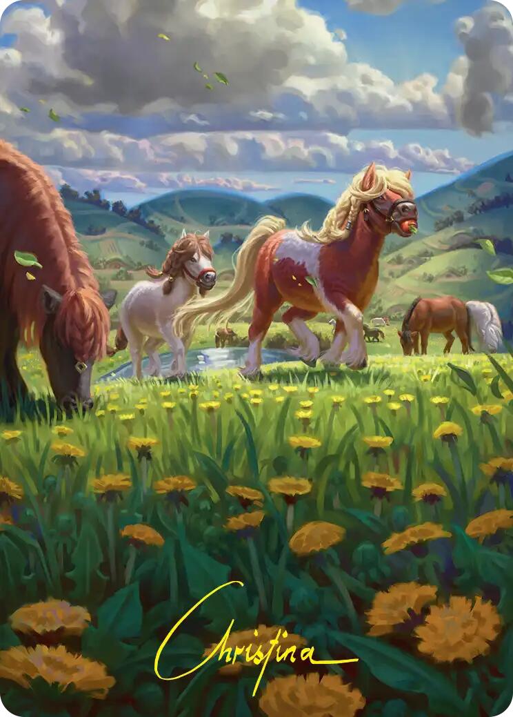 Troop of Ponies Art Card (Gold-Stamped Signature) [The Hobbit Art Series] | Cards and Coasters CA