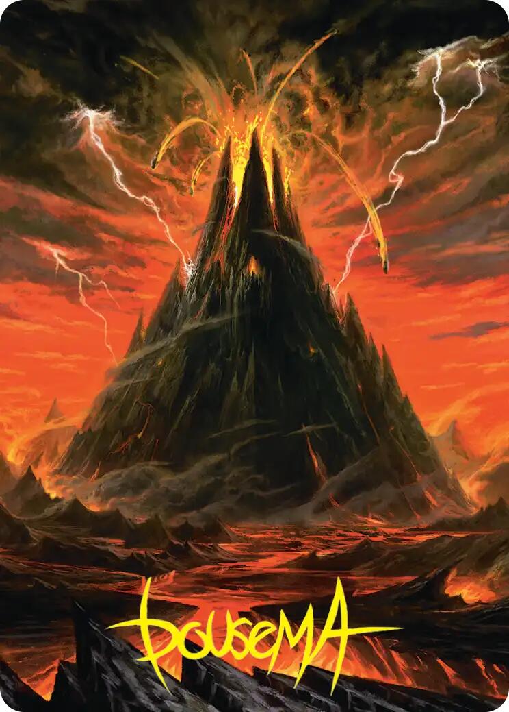 Mount Doom Art Card (Gold-Stamped Signature) [The Hobbit Art Series] | Cards and Coasters CA