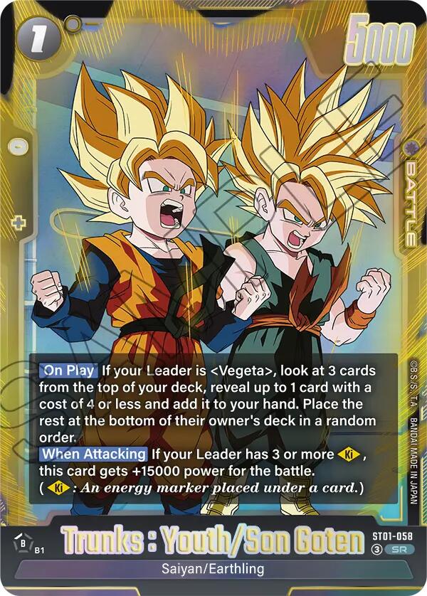 Trunks : Youth/Son Goten [Story Booster 01] | Cards and Coasters CA