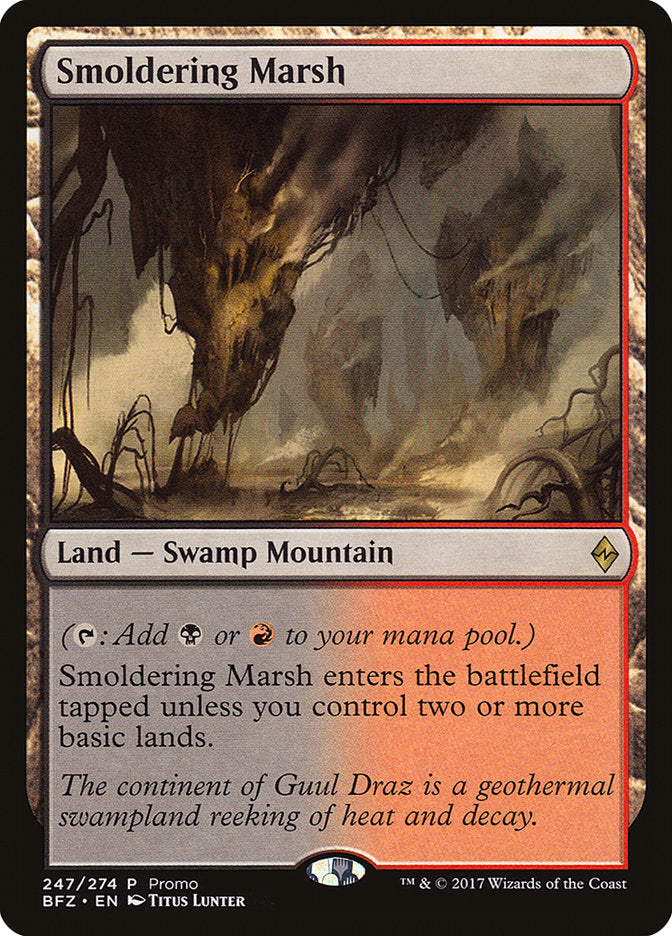 Smoldering Marsh (Promo) [Standard Showdown Promos] | Cards and Coasters CA