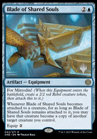 Blade of Shared Souls (Promo Pack) [Phyrexia: All Will Be One Promos] | Cards and Coasters CA