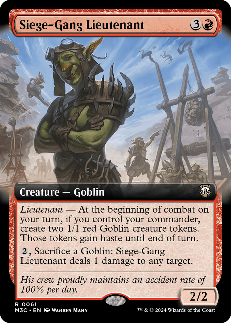 Siege-Gang Lieutenant (Extended Art) (Ripple Foil) [Modern Horizons 3 Commander] | Cards and Coasters CA