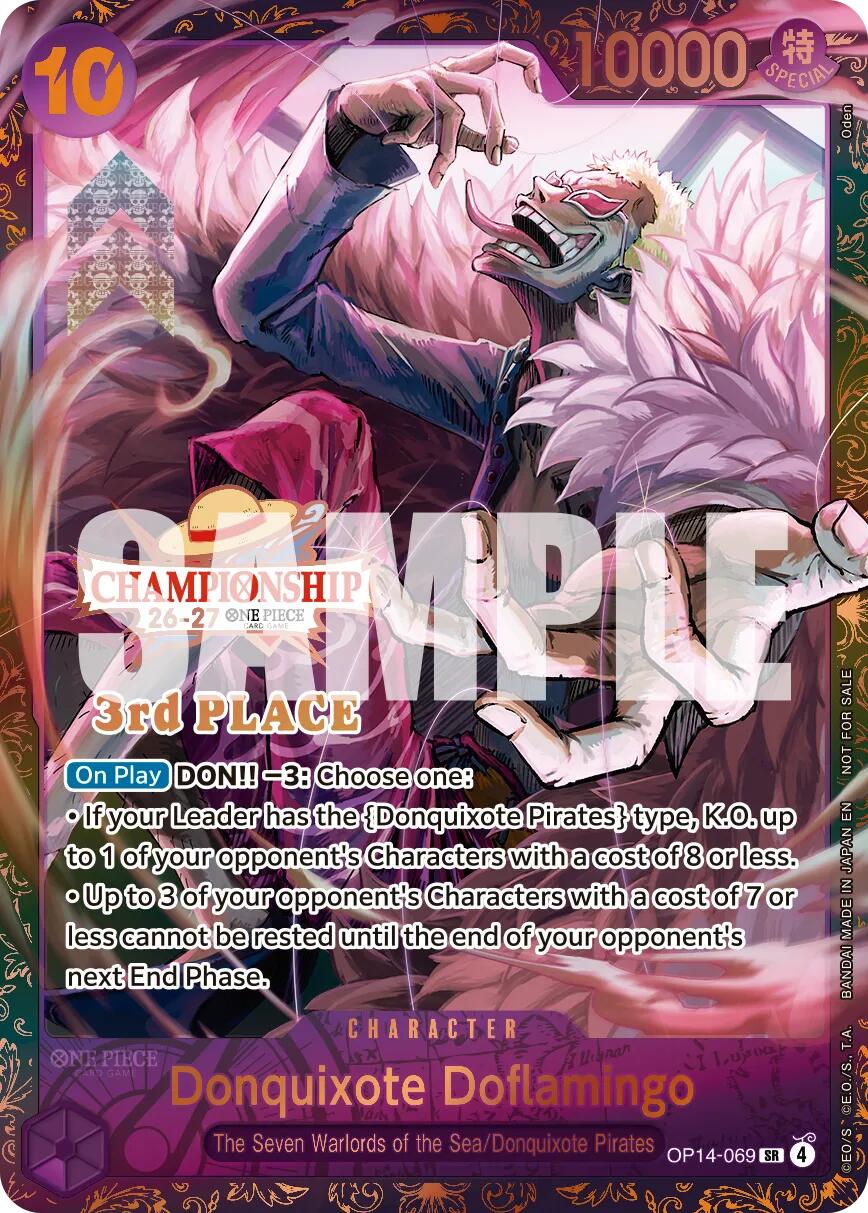 Donquixote Doflamingo (CS 26-27 3rd Place Trophy Card) [One Piece Promotion Cards] | Cards and Coasters CA