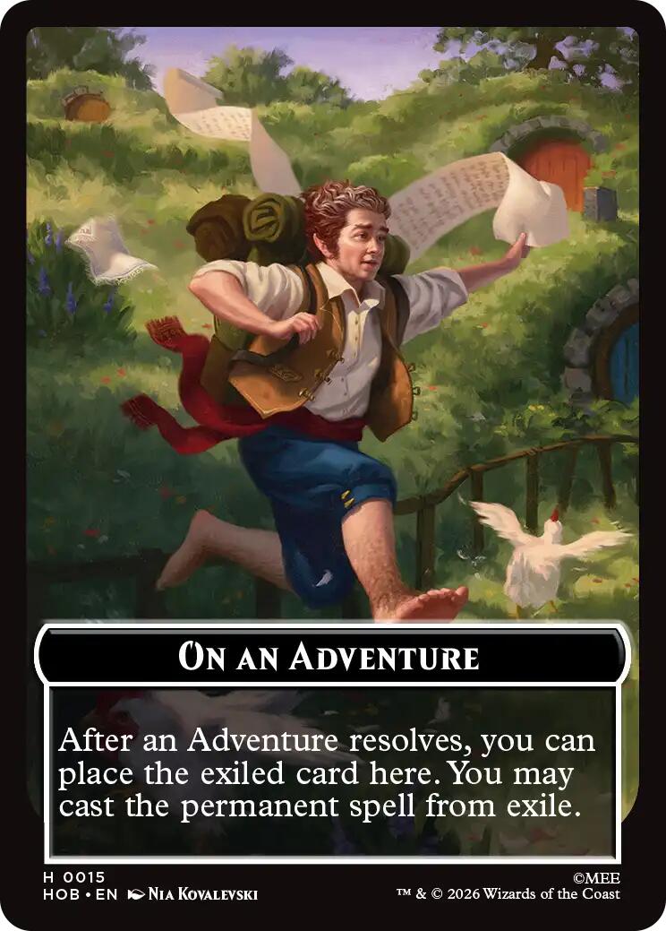 On an Adventure // Enduring Story Double Sided Token [The Hobbit Tokens] | Cards and Coasters CA