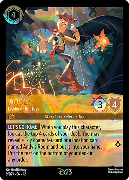 Woody - Leader of the Toys (9) [D23 Promos] | Cards and Coasters CA