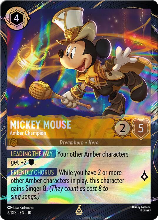 Mickey Mouse - Amber Champion (6) [Promo Cards] | Cards and Coasters CA