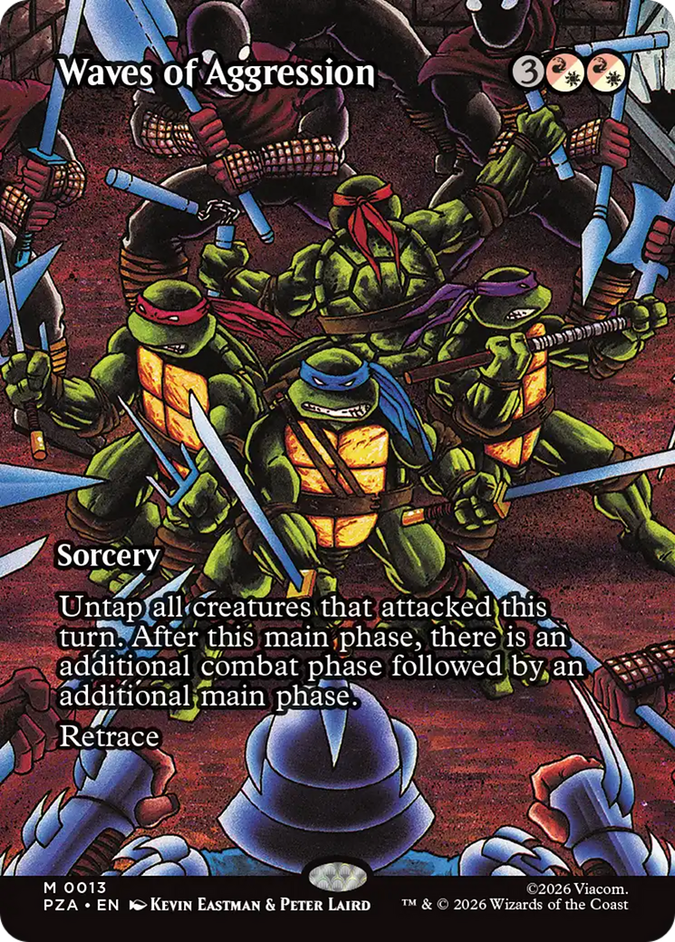 Waves of Aggression (Borderless) [Teenage Mutant Ninja Turtles Eternal-Legal] | Cards and Coasters CA