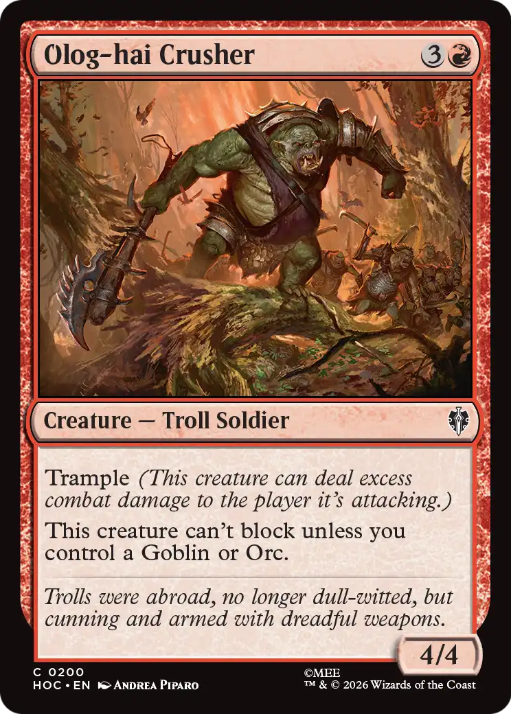 Olog-hai Crusher [The Hobbit: Eternal-Legal] | Cards and Coasters CA